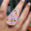 Miniature : Bague GALET en  résine - Anais 