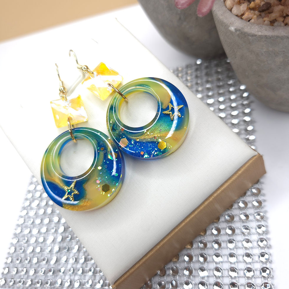 Miniature : Starlette - Boucles d'oreille Créoles en résine  