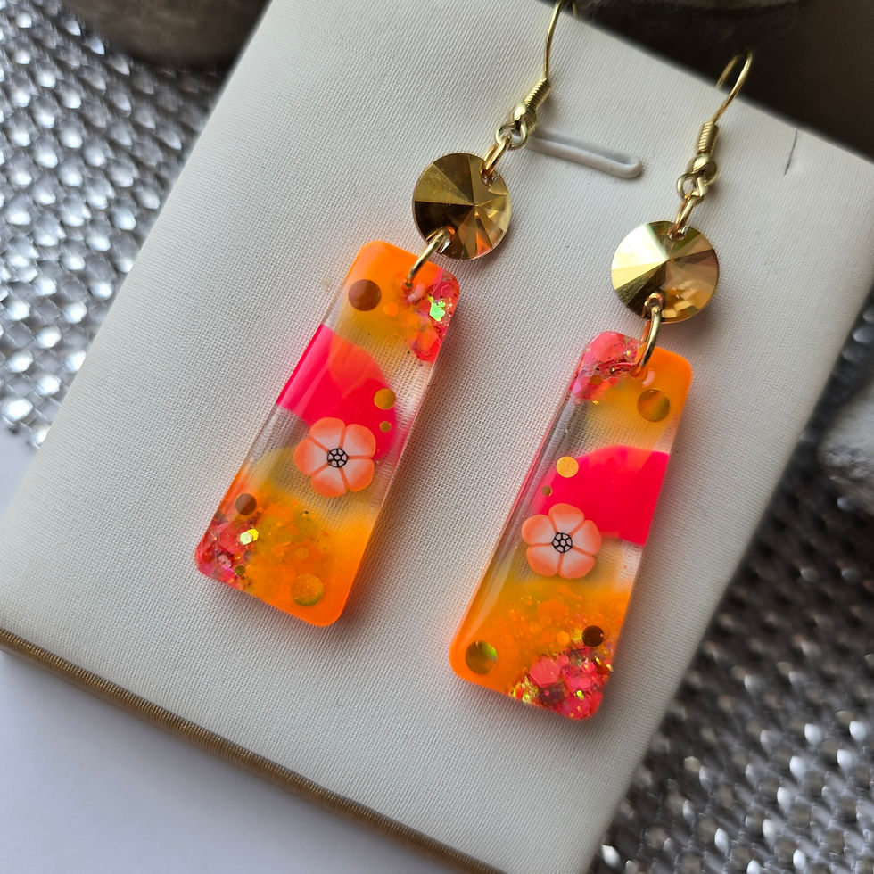Miniature : Florales - Boucles petit TRAPÈZE tout en resine 