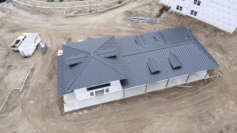 metal roof with edge metals