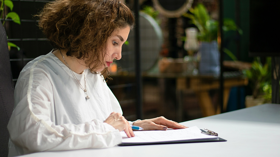 business owner reading over grant application