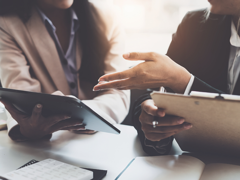 Grant writer working with a startup founder