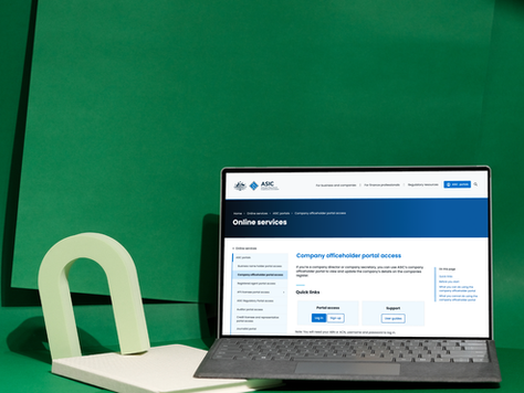 setting up directors accounts and portal on ASIC