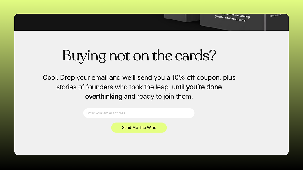 Sign up for updates” doesn’t inspire anyone.