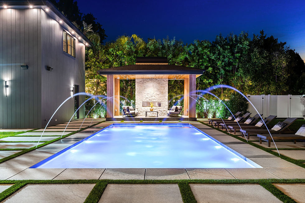 photo of a pool water feature design queensland