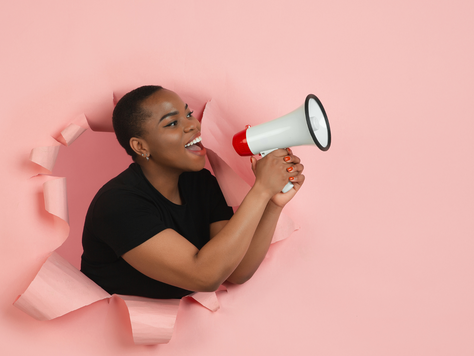 business owner yelling in megaphone