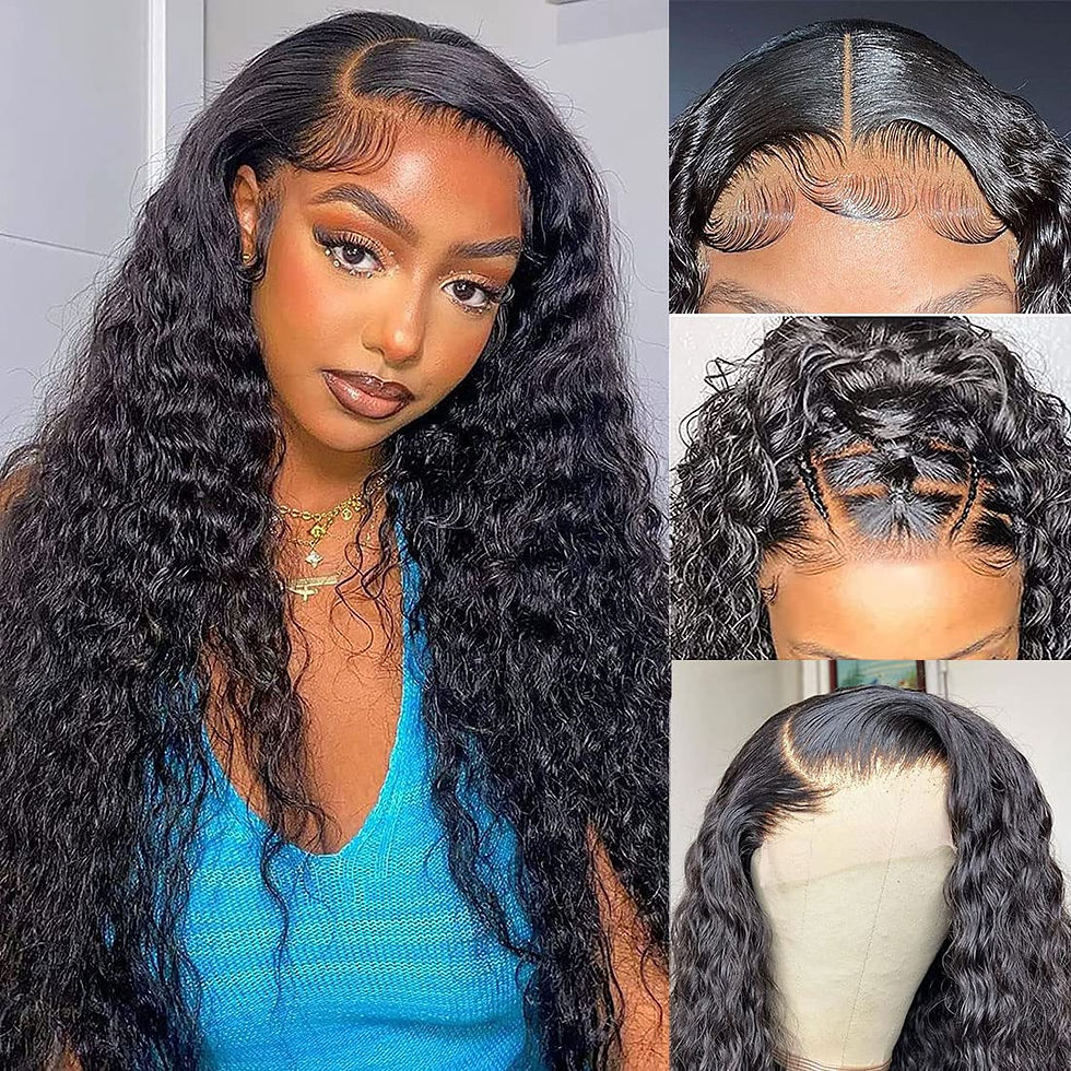 5x5 Deep Wave Transparent Closure Wig 180% Density 12A Brazilian Human Hair