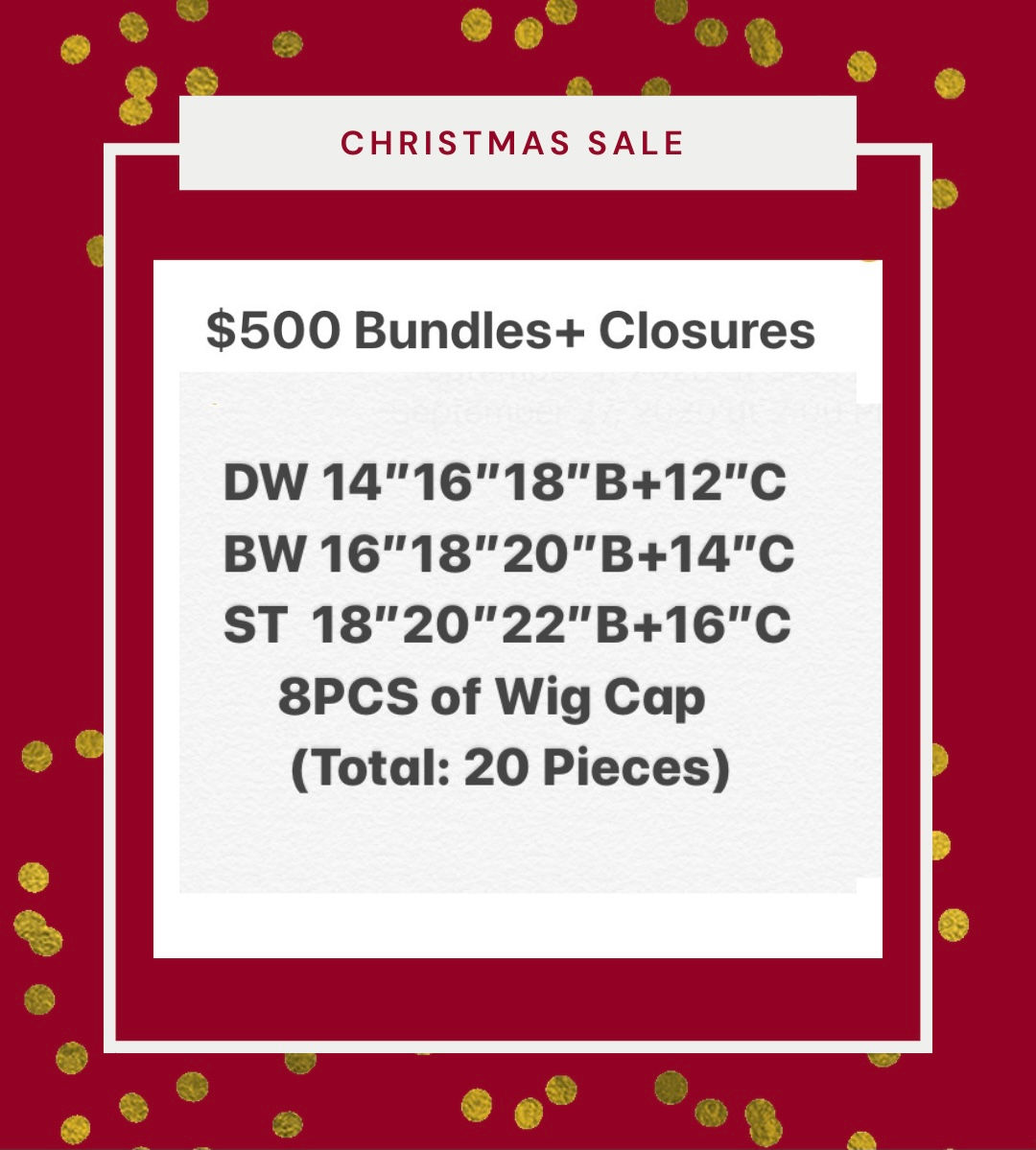 $500 Bundle+ Closure 12 PCS