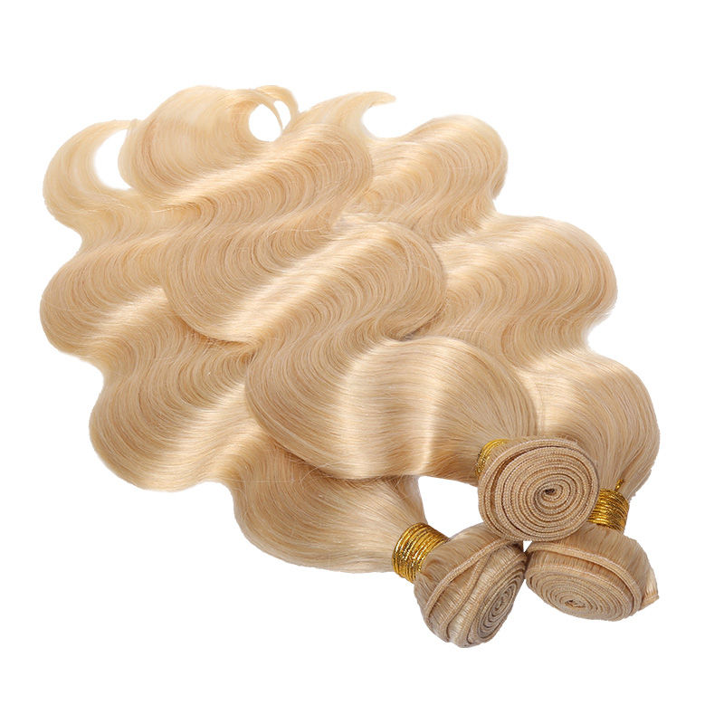 Thumbnail: 12A 3 Bundles #613 Blonde Body Wave Brazilian Virgin Hair