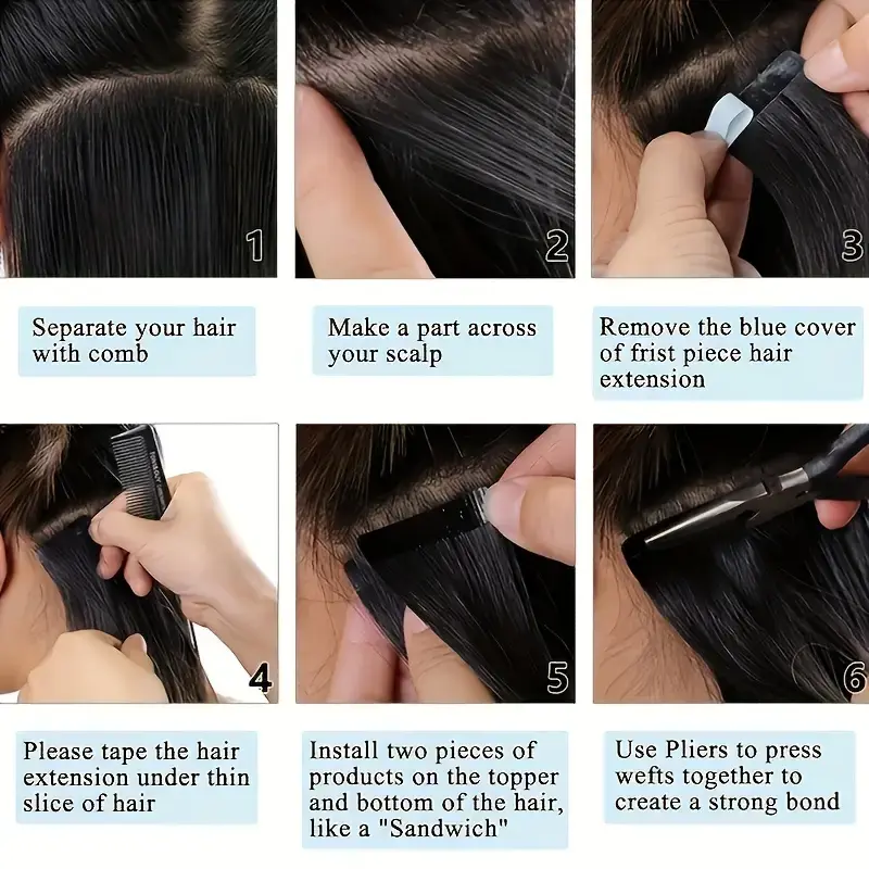 Thumbnail: Tape In Hair Extension Kinky Straight 12A Grade Brazilian Hair
