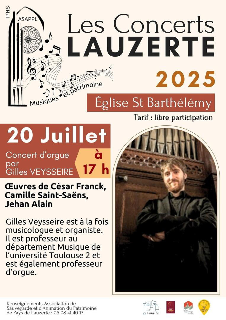 Récital d'orgue à Lauzerte