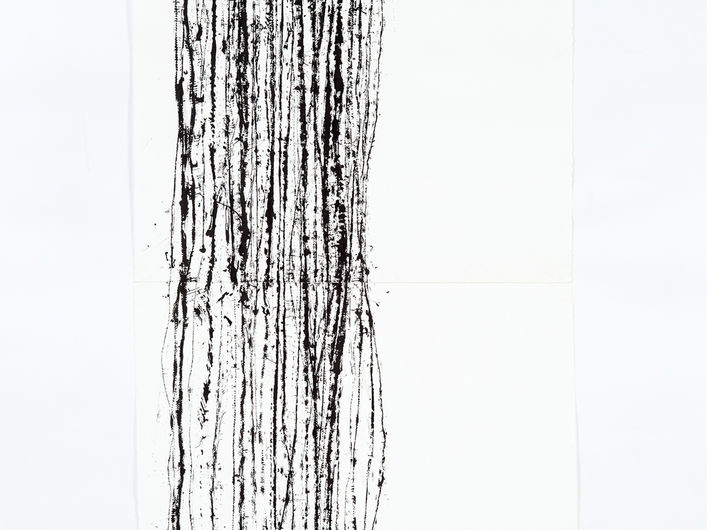 LINE STUDIES WALL DRAWING #1  | 2016 | INK ON PAPER | 77" H x 31.5"W