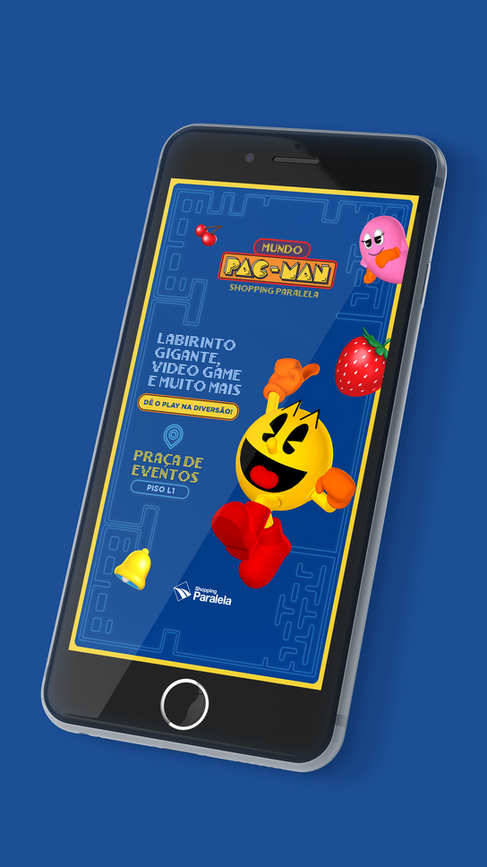 Banner digital - Mundo Pac-Man - Shopping Paralela