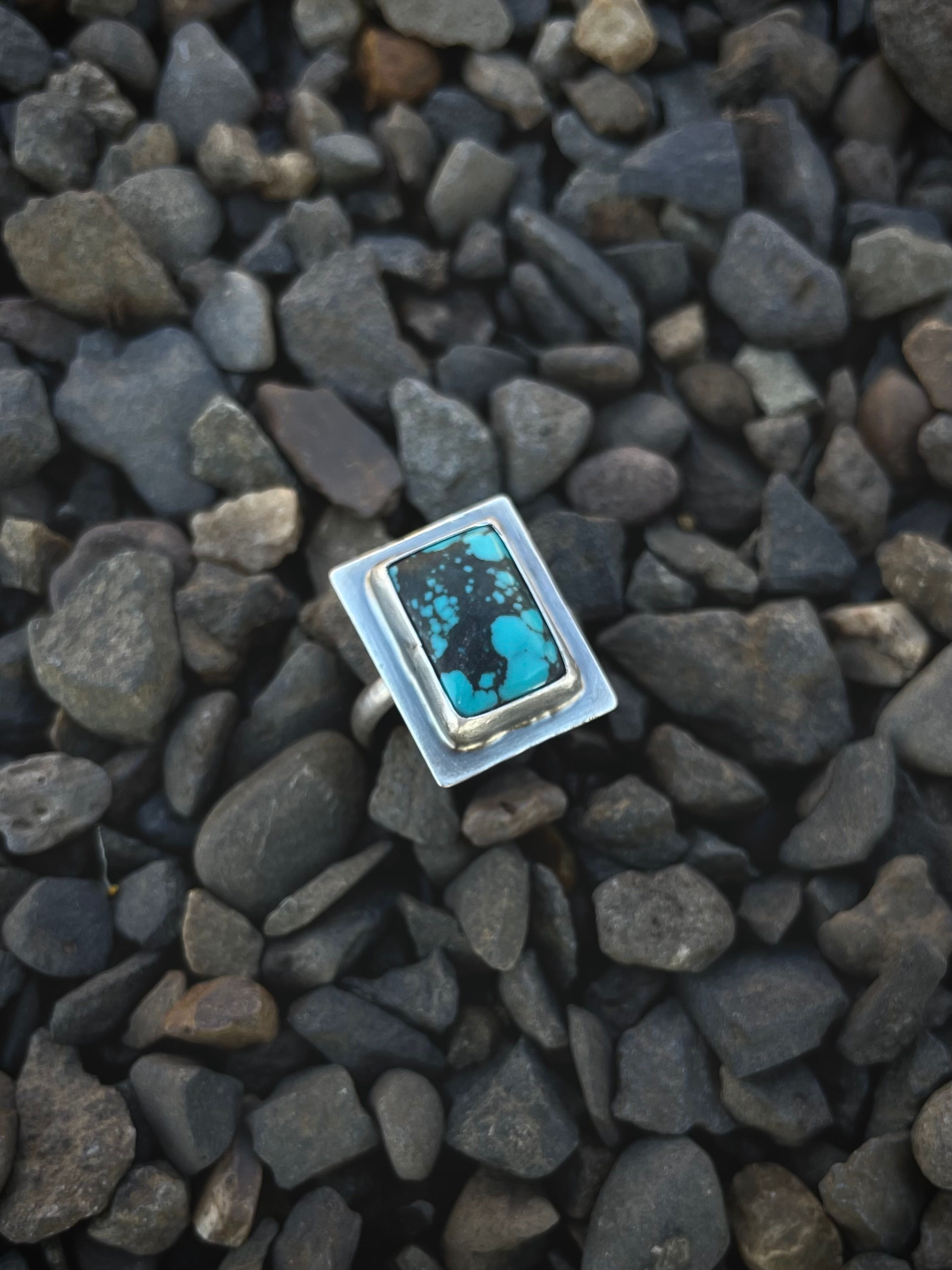 Turquoise Rectangle Ring - 7