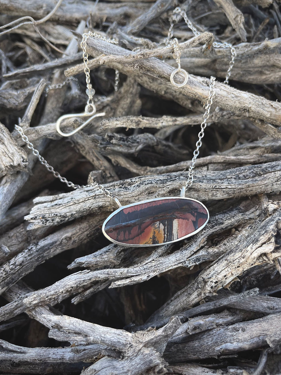 Thumbnail: Indian Paint Stone Hawk Necklace 