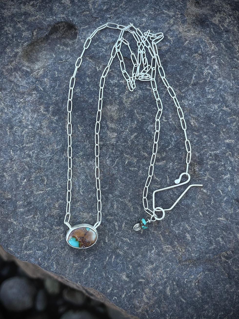 Thumbnail: Roystone Ribbon Necklace w/ paperclip chain