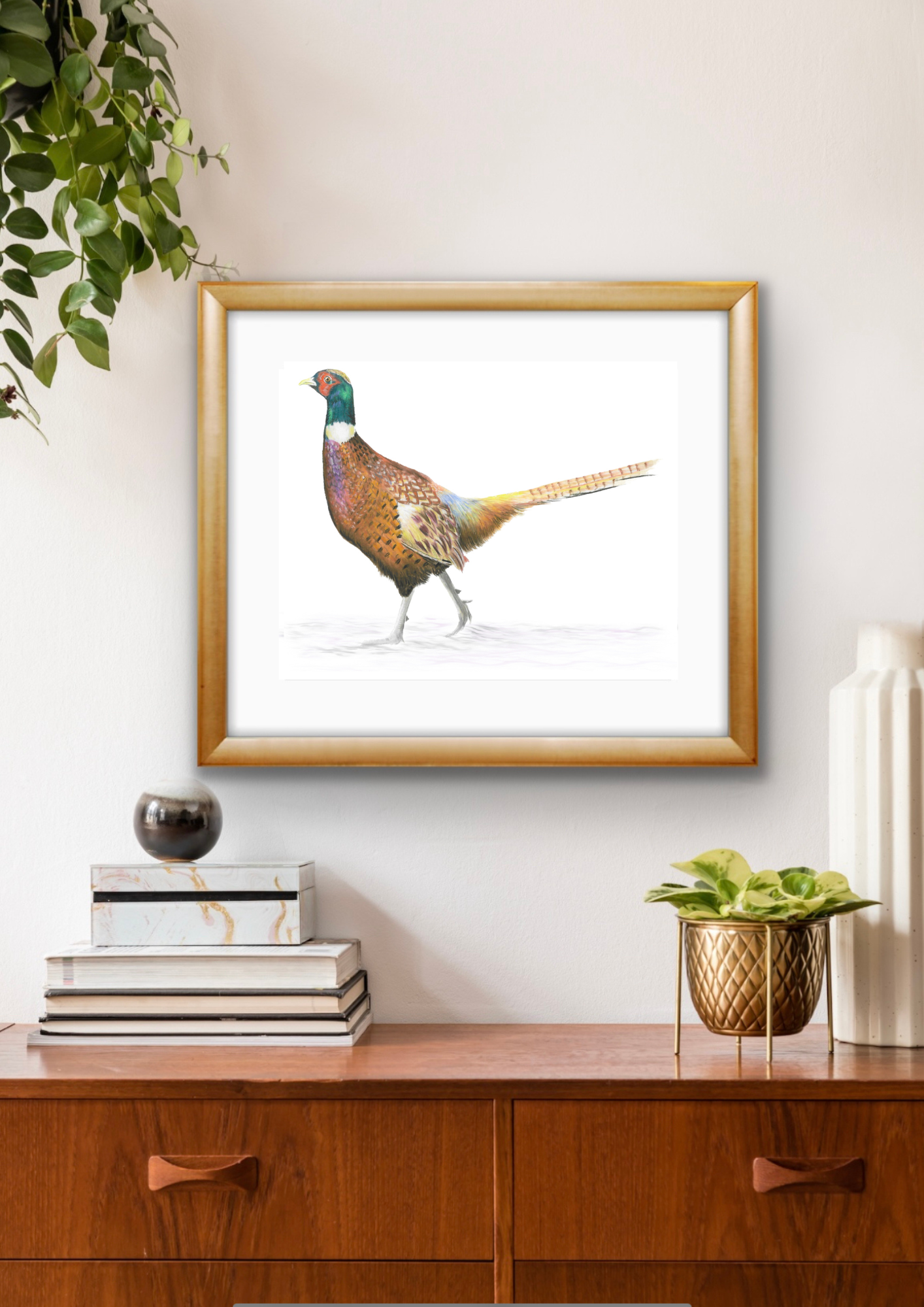 Magnificent pheasant fine art print, A3