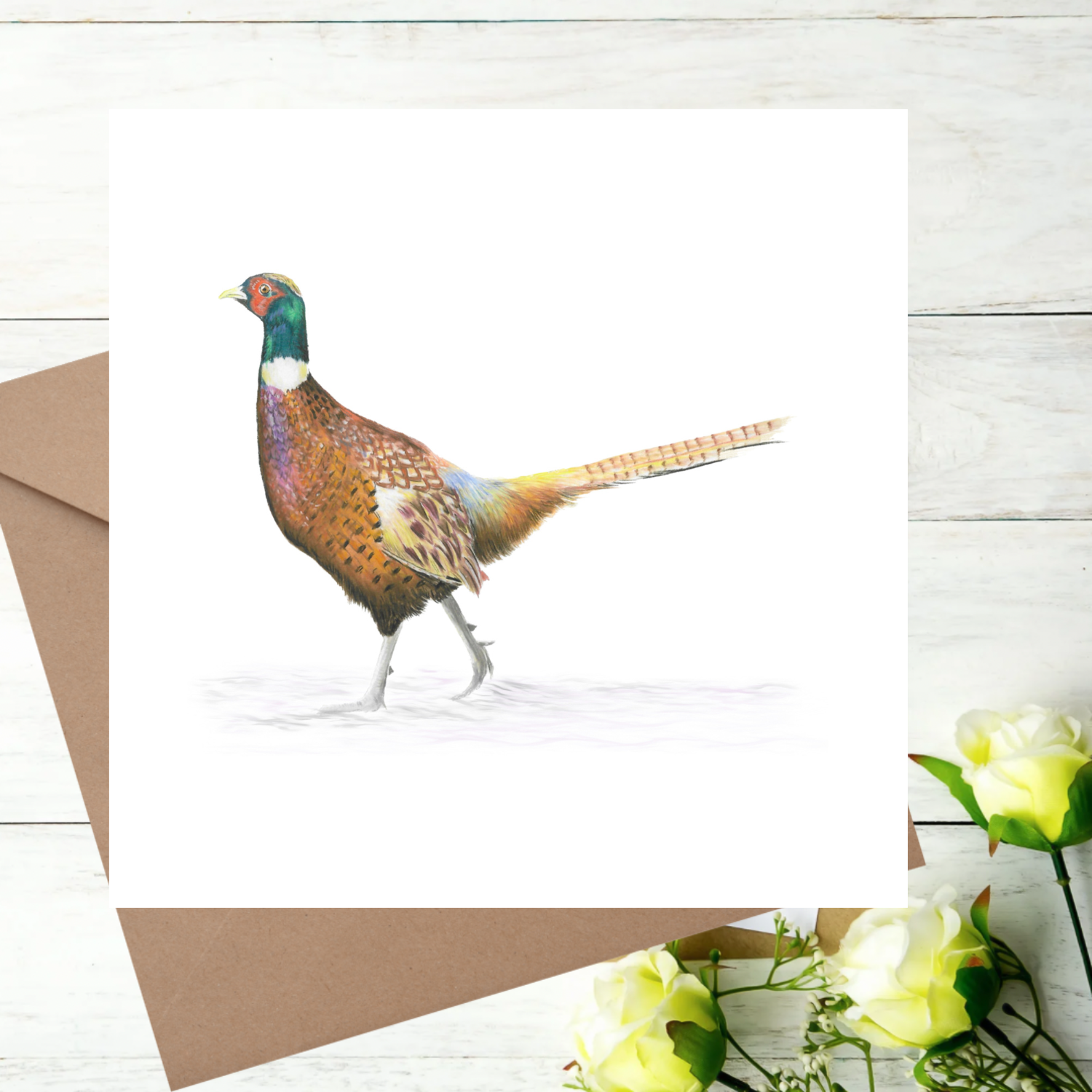Handsome pheasant art card