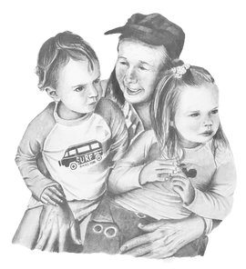 Child family portrait, pencil portrait, Sevenoaks, Kent