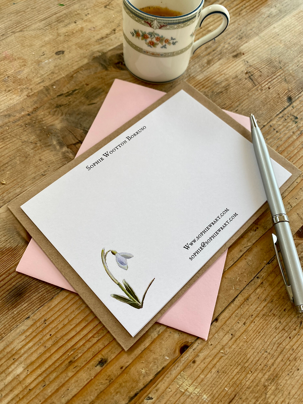 Thumbnail: A collection of luxury personalised large English Garden Flowers notecards