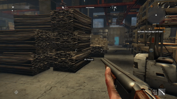 Ground navigation of warehouse during melee combat