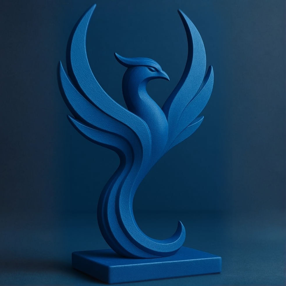 Estatueta Fênix Alada - Material Resina - Acabamento Vernizado