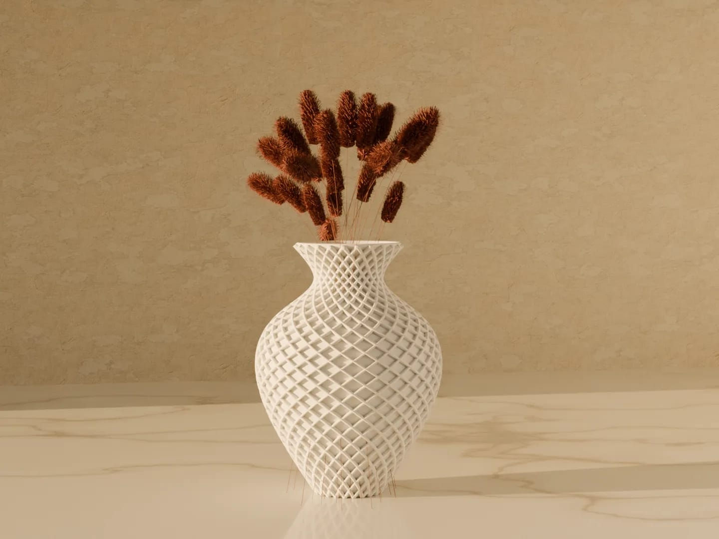 Vaso decorativo Wide Vase with losango details