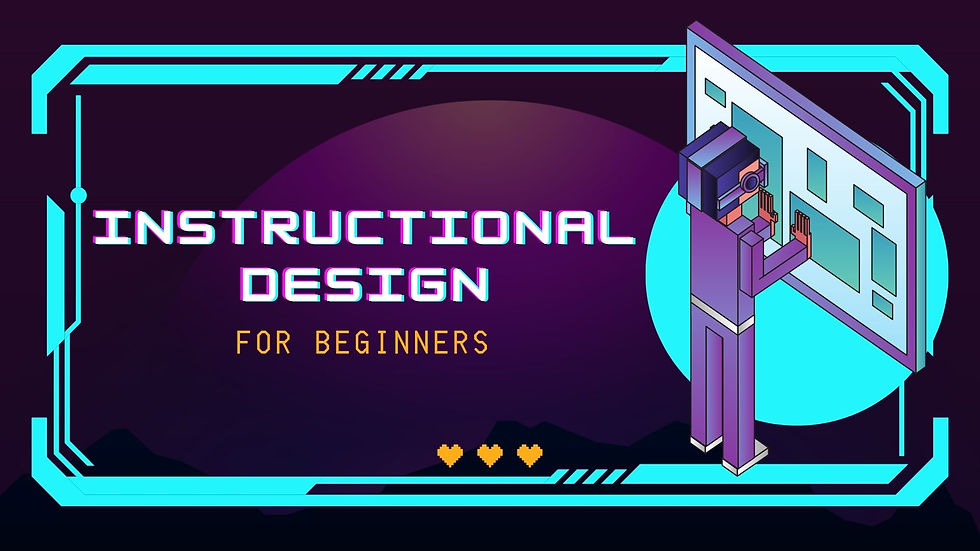 A person studying a guidebook titled “Instructional Design for Beginners"
