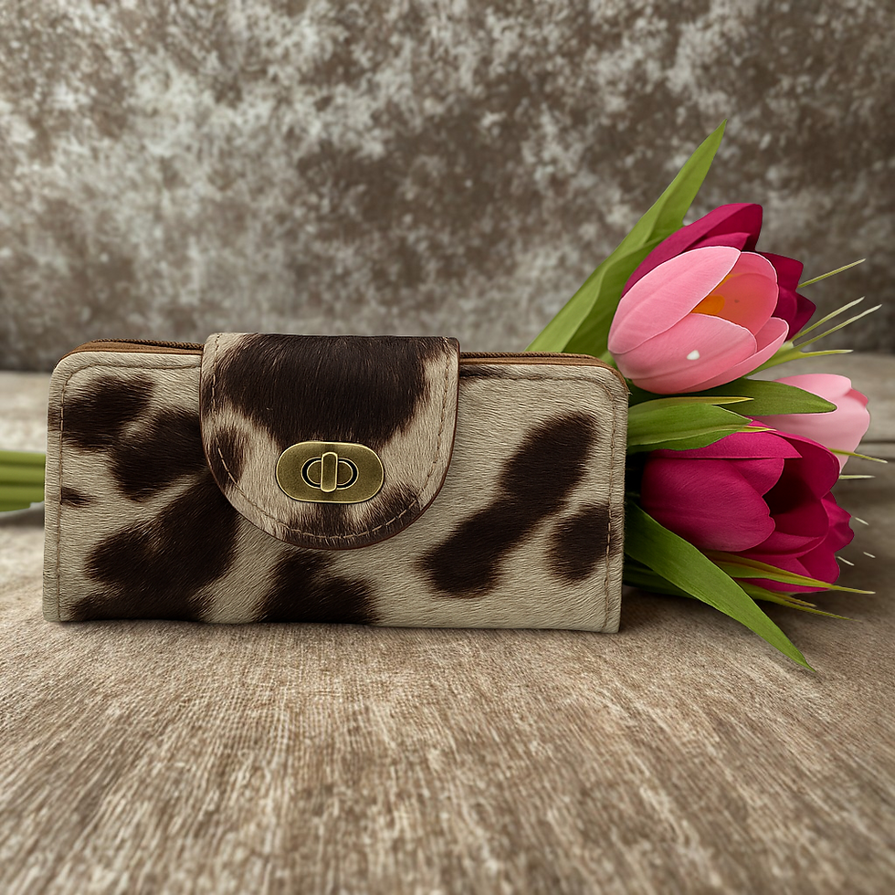 Thumbnail: 🤎 Re Lee Faux Cowhide Suede Wallet - Premium Fabric