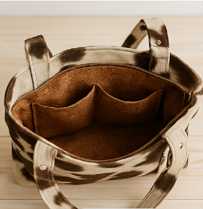 Thumbnail: 🤎 Re Lee Faux Cowhide Suede Purse - Premium Fabric