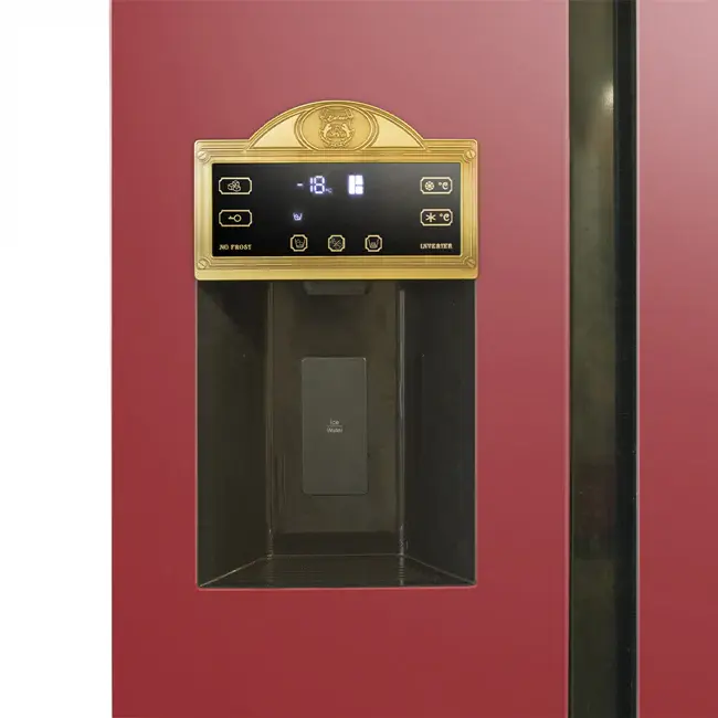 Thumbnail: Art Deco American Style Plumbed Fridge Freezer (Bordeaux Red)