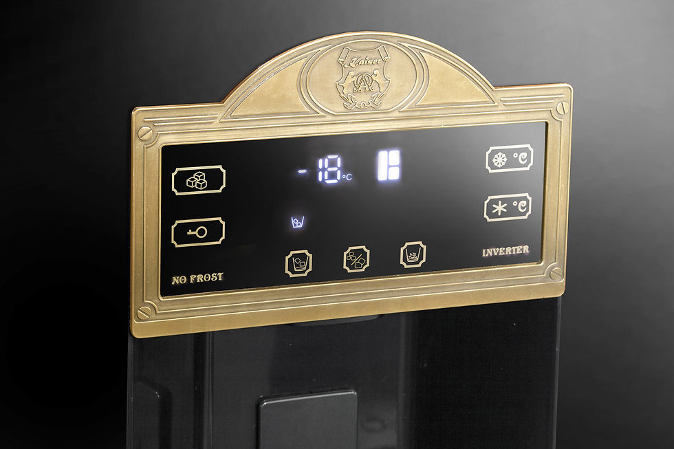 Thumbnail: Art Deco American Style Plumbed Fridge Freezer (Black)
