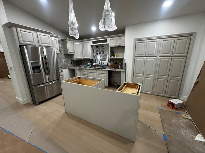 after kitchen cabinet painting