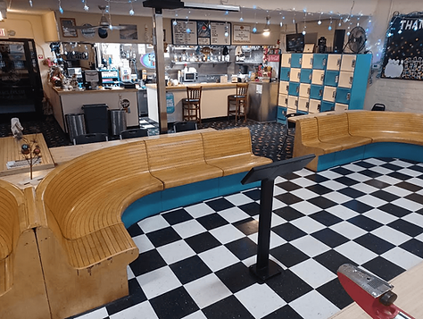 BOWLING ALLEY PHOTO, FACING THE BAR, TAKEN FROM LANES 3 & 4 - Boulder Bowl