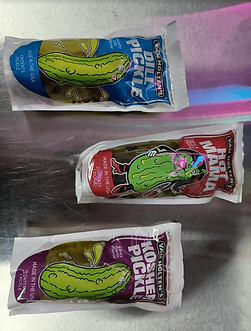 Boulder Bowl, Bowling Alley in Boulder City, Nevada, USA, Bowling Alley with Full Bar + Food & Snacks - PHOTO OF PICKLES IN A POUCH (DILL, HOT MAMA, & KOSHER)