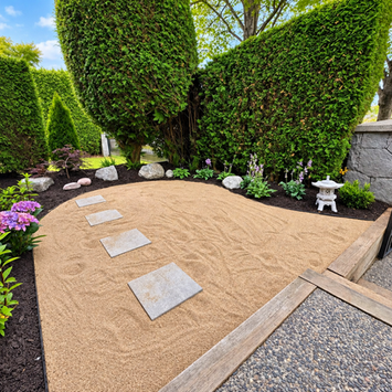 Japanese-inspired low-maintenance townhouse garden renovation in Terra Nova, Richmond, BC by Quant Landscaping
