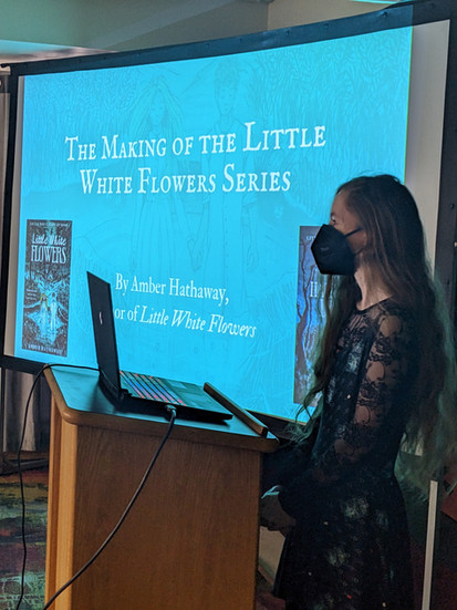 Amber about to give her talk.