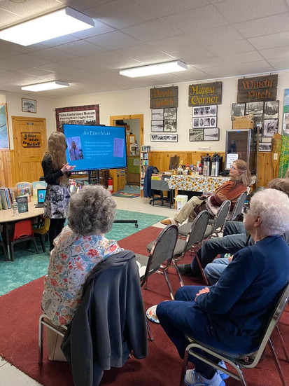 Amber giving her talk.