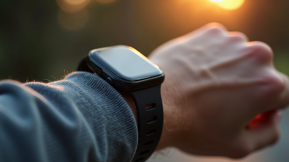 Close-up view of a heart rate monitor on a wrist during exercise