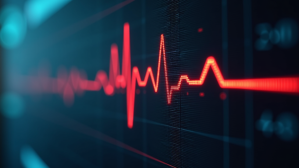 Close-up view of a heart rate monitor displaying active heart rate