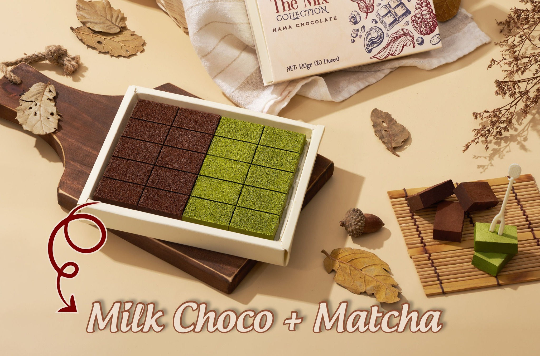 The Sweetaholic: Hộp 20 viên mix 2 vị Milk - Matcha
