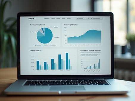 Website analytics dashboard on laptop screen