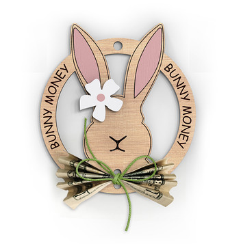 Easter Bunny Money Holder | Personalized unusual gift for kids | Bunny Ornament | Easter basket stuffer | Svg Laser-Ready Cut Files
