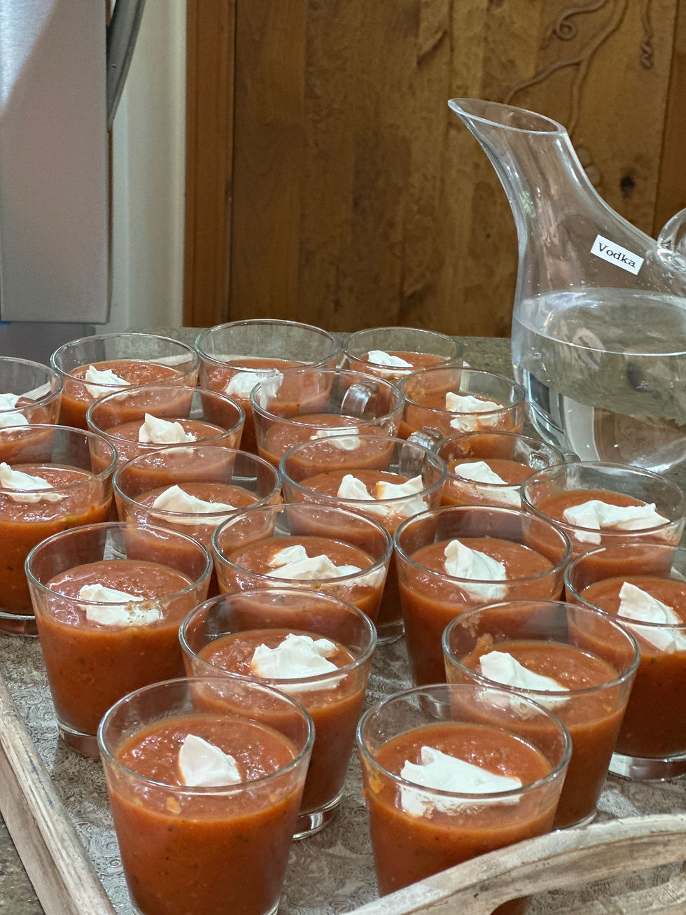 Spicy Gazpacho with a Shot in the Garden
