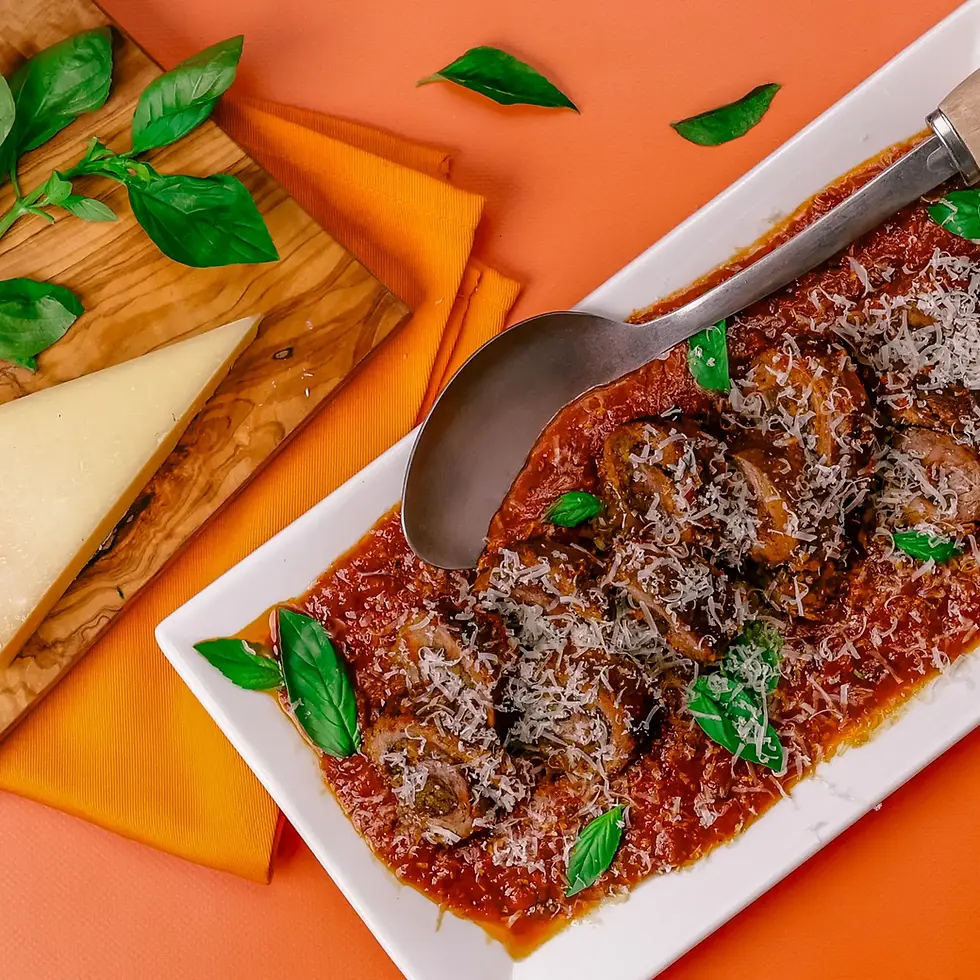 Overhead shot of steak and sauce in a platter