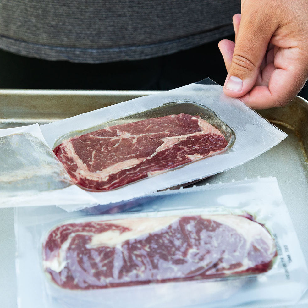 Pre Brands beef in clear vacuum-sealed packaging ready to cook