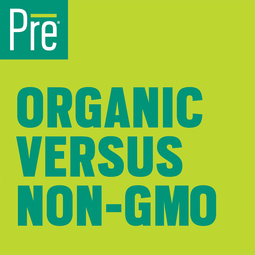 Graphic comparing organic and non-GMO food labels