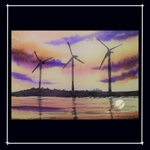 Wind turbines by the sea