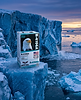 Firefly_Gemini Flash_This refrigerant box, R-4106A sitting on a deep blue glacier breaking