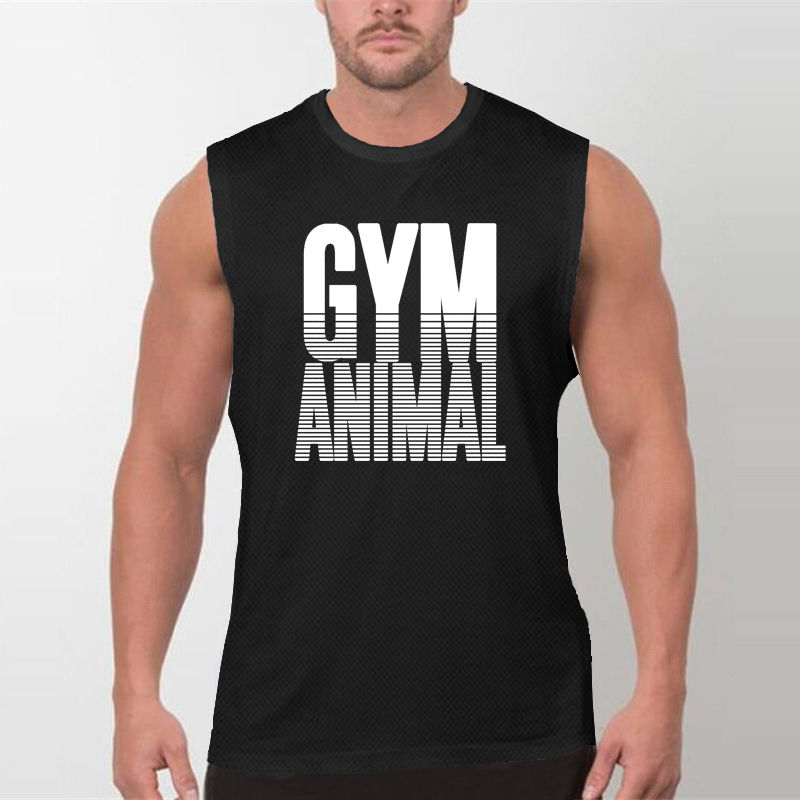 Thumbnail: Gym Animal Running Vests Mens Bodybuilding Clothing Summer Fitness Tank Tops Spo
